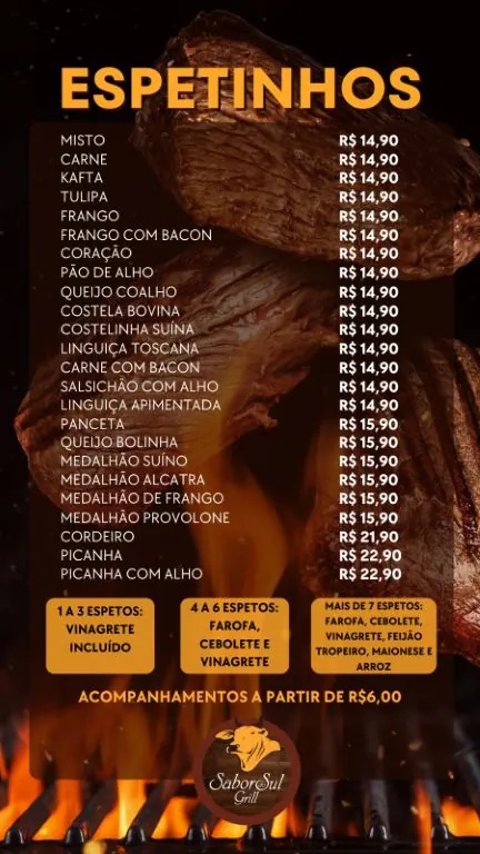 espetinhos medio
